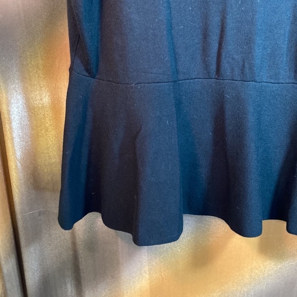 Black Thalia Sodi sweater with keyhole neck and peplum waist. 42” chest. 123 - Picture 3 of 6